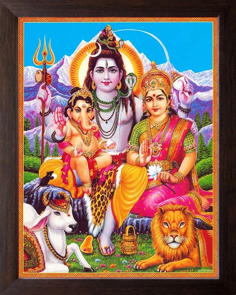 Art n Store Lord Shiva with Family, HD Printed Religious & Decor ...