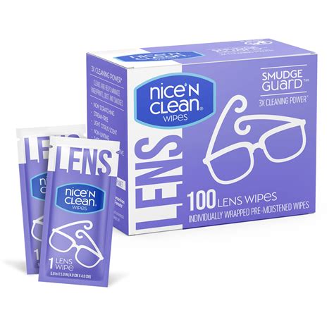 Nice 'n Clean SmudgeGuard Lens Cleaning Wipes (100 Total Wipes) | Pre ...