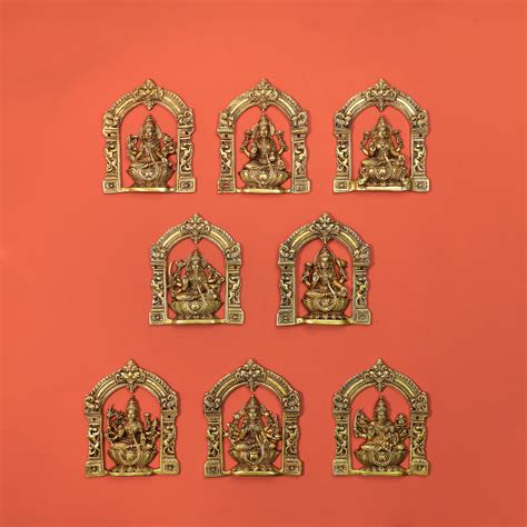 Brass Ashtalakshmi Wall Hanging Plates Set – Traditional Indian Decor ...