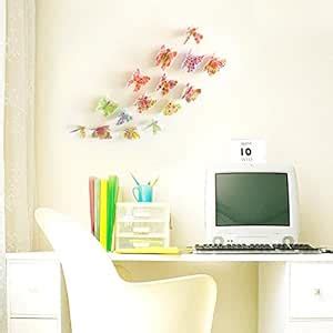 Indian Royals 'Multicolor 3D Butterflies' Wall Sticker 1 Combo of 19 ...