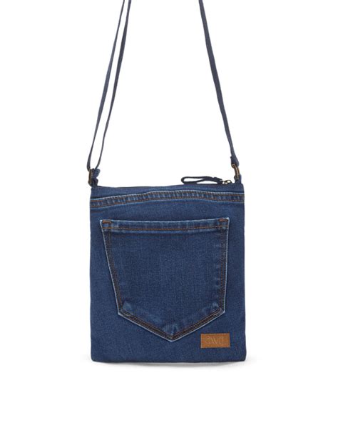 Upcycled Denim Jeans Brisk Crossbody Sling Bag - Dwij