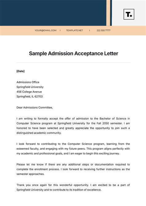 Free OJT Acceptance Letter Layout Template to Edit Online