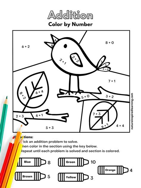 Coloring Worksheets Addition Color By Addition Free Space Themed