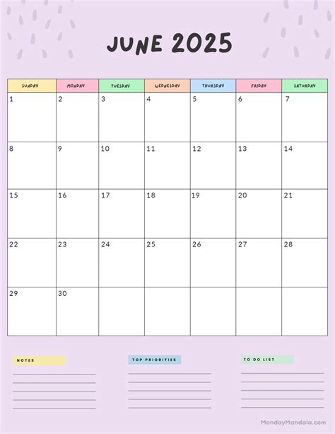 June 2025 Calendar (52 Free PDF Printables)