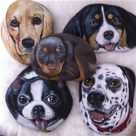 Rock Painting Dogs 的图像结果
