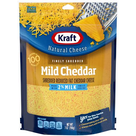 Kraft Reduced Fat Mild Cheddar Cheese, Shredded - Shop Cheese at H-E-B