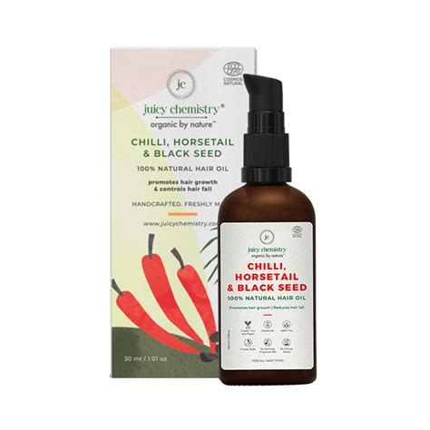 Buy Juicy Chemistry Chilli Horsetail & Blackseed Hair Oil (30ml) Online ...