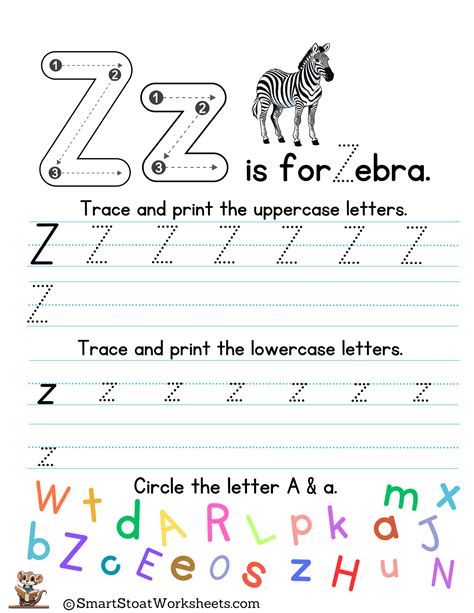 Letter Z Writing And Printing Practice Sheets For Kindergarten