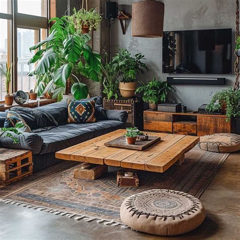 21Boho Industrial Living Room Ideas for the Modern Home333Art Images ...