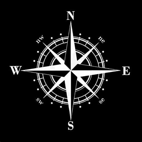 ARWY 15cm*15cm Art Design Vinyl NSWE Compass Car Stickers Decals White ...