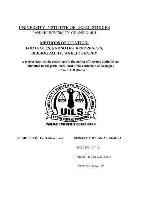 B.Com L.L.B.(Hons) Research Methodology: Citation Methods & Styles ...