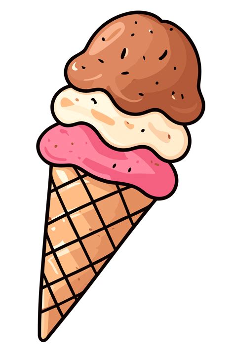 Ice cream waffle cone clip art isolated on transparent background. AI ...