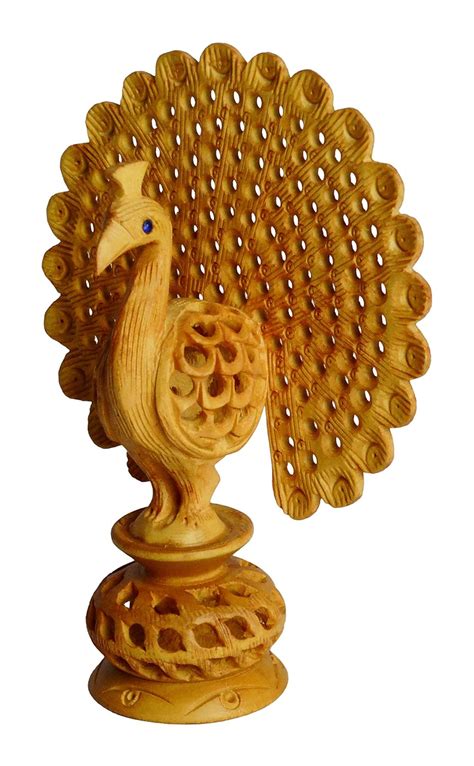 Buy Sri Arundhathi Handicrafts Shivani Wooden Male Peacock (10 cm x 4 ...