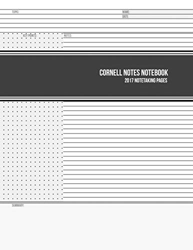 Amazon.in: Buy Cornell Notes Notebook: 2017 Notetaking Pages Book ...