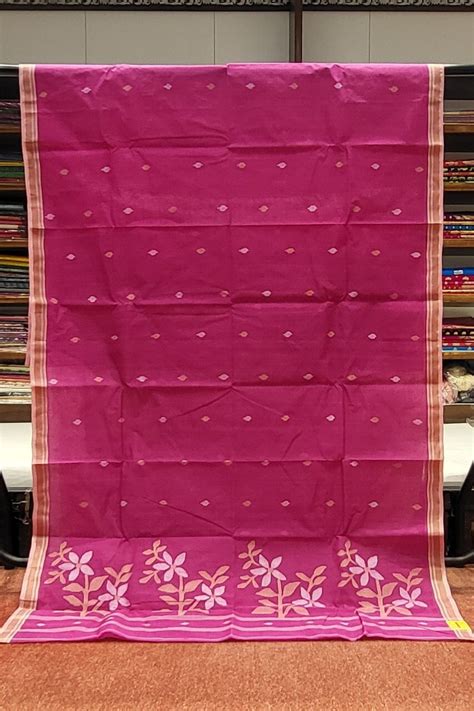 Bengal Cotton Tant Saree In Pink Colour With Zari Woven From Sundari
