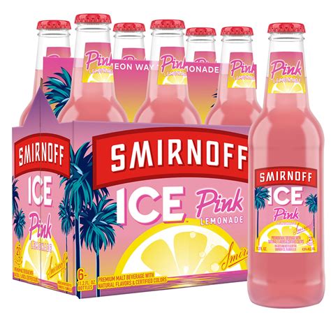 Smirnoff Ice Pink Lemonade Sparkling Drink, 11.2oz Bottles, 6pk ...