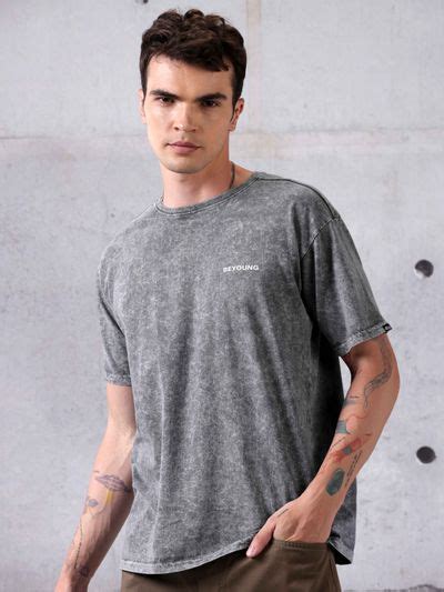 Buy Smoke Acid Wash Oversized T-Shirt for Men Online in India - Beyoung