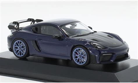 Diecast model cars Porsche Cayman GT4 1/43 Minichamps RS metallise blau 2021 1:43 - Alldiecast.us