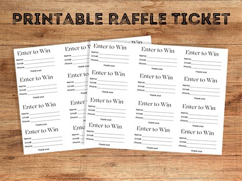 Free Raffle Tickets Printable – Easy Event Win! - Printables for Everyone