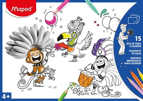 PLACEMATS TO COLOR X15 ASSORTED COLOR CARDBOARD SLEEVE – Maped India