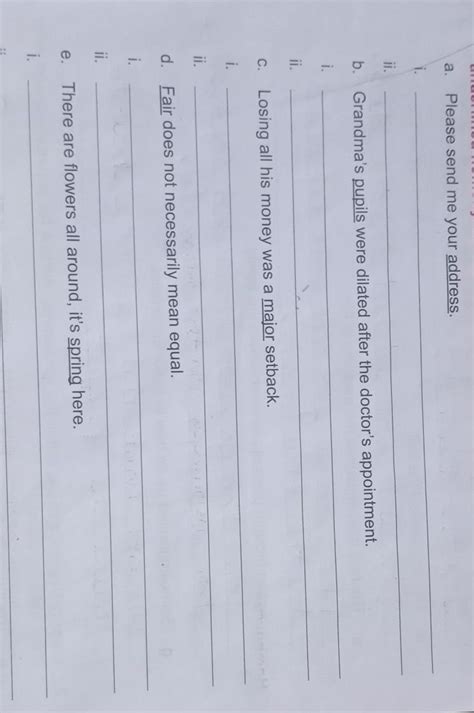 Read the following sentences and write two different meanings of the ...