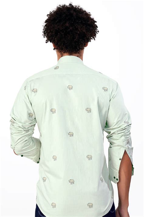 Edward Green Formal/Casual Textured Premium Cotton Jacquard Shirt For Men