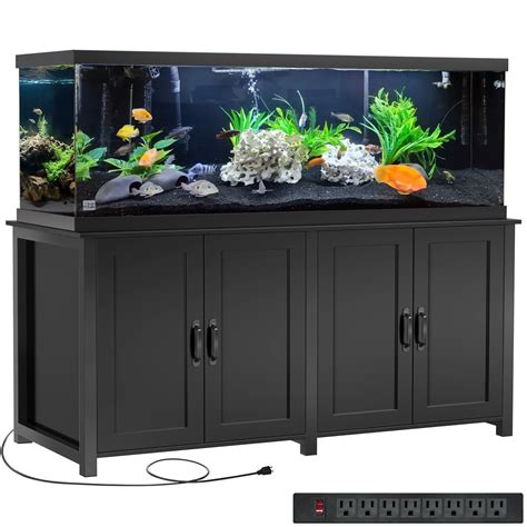 100-150 Gallon Fish Tank Stand, Heavy Duty Metal Aquarium Cabinet ...