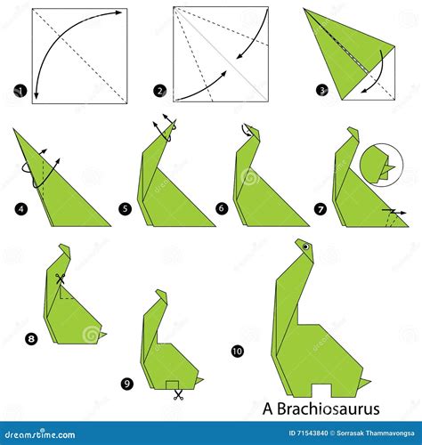Origami Instructions Dinosaur