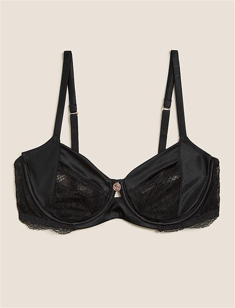 Buy Silk & Lace Trim Non-Padded Balcony Bra at Marks & Spencer