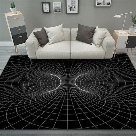 100x160cm 3D Optical Illusion Floor Mat Non Slip Living Room Rug Carpet ...