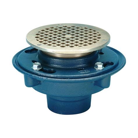 ZURN, 8 3/8 in Overall Dia, 6 in Grate Size, Floor Drain - 403JT9|ZN415 ...