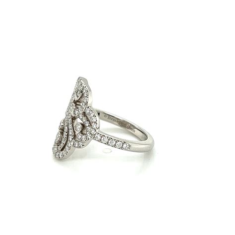 Tiffany and Co. Diamond Platinum Double Heart Enchant Ring For Sale at ...