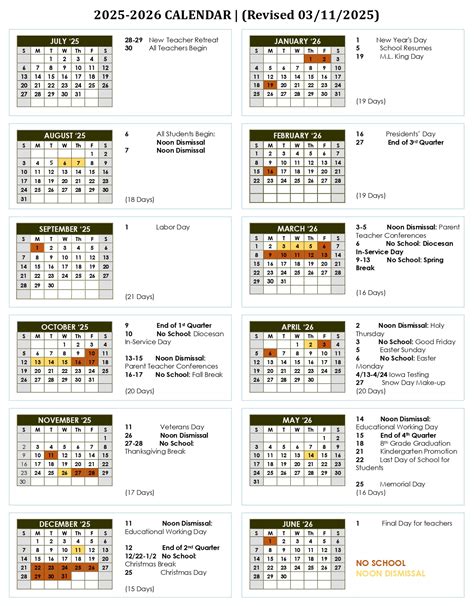 School Calendar - San Francisco de Asís Catholic School, Flagstaff, AZ