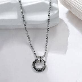 Buy Silver Plated Stainless Steel Anti Tarnish Triple Rings Black ...