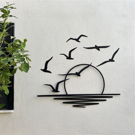 Seagulls at Sunrise Coastal Wood Wall Decor – 7 Decore
