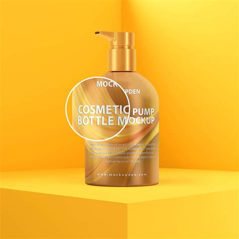 Free Cosmetic Pump Bottle Mockup PSD Template - Mockup Den