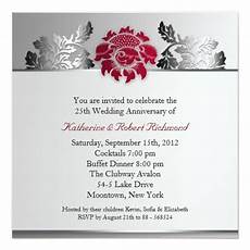 25 Wedding Anniversary Invitation Cards by Silver 25th Wedding Anniversary Invitation Square 25 Wedding Anniversary Invitation Cards