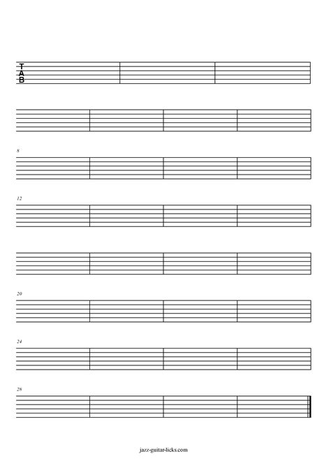 Guitar Blank Sheet Music Printable - Printable New Year Banners