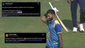 "DEVDUTT PADIKKAL IS RULING INDIAN DOMESTIC CRICKET" - Fans in awe of ...