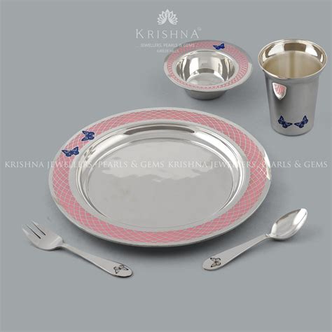 Buy Silver Dinner Set for Baby Girl | Krishna Jewellers – Krishna ...