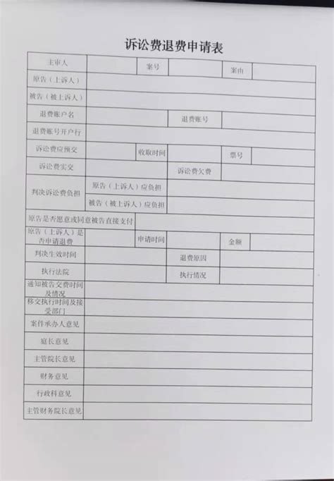 诉讼费退费申请表-湖南省怀化市中级人民法院