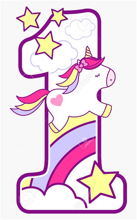 Number 1 Cute Cliparts Transparent Png - Unicorn Number 0, Png Download ...