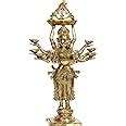 Kartique Brass Standing Lady with Eight Diya for Home Entrance Decor ...