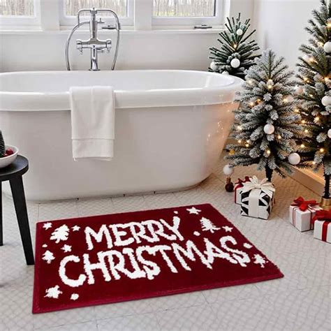 The Holiday Aisle® Christmas Tree Bath Mat, Christmas Bathroom Decor ...