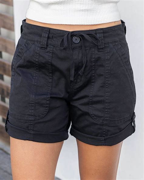 Black Cargo Shorts - FINAL SALE - Black / 10 - Grace and Lace