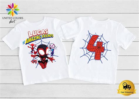 Spidey y su increíble camisa de cumpleaños de amigos, camisa de ...