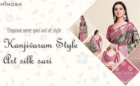 MIMOSA Women's Traditional Ussi Kanjivaram Art Silk Saree With Blouse ...