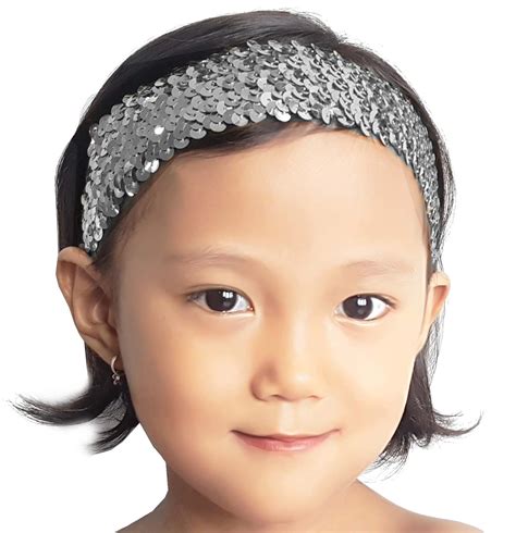 Little Miss Attitude - Silver Bling Sparkly Sequin Stretchable Headband ...