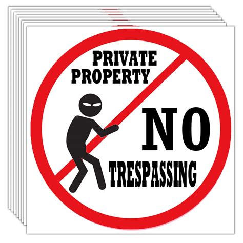 Buy Private Property No Trespassing Stickers Labels, 4×4 Inch No ...