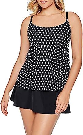 Buy Longitude Women's Swimwear Many Moons Ruffle Faux Skirtini Soft Cup ...